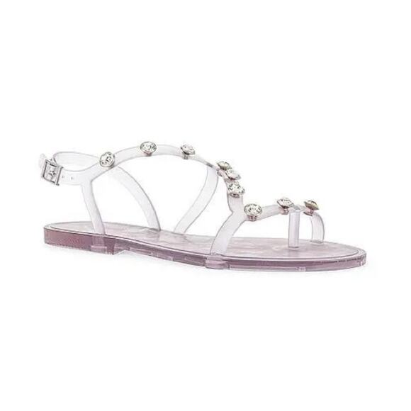 Schutz Bria Crystal Clear Jelly Embellished Sandal with Dust Bag Size 6 NIB - Picture 5 of 13